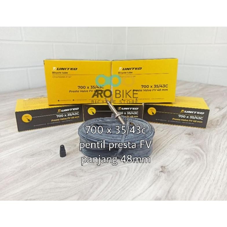 sava-   Sale Ban dalam sepeda gravel balap 700 x 35/43C United Presta valve FV 48mm murah