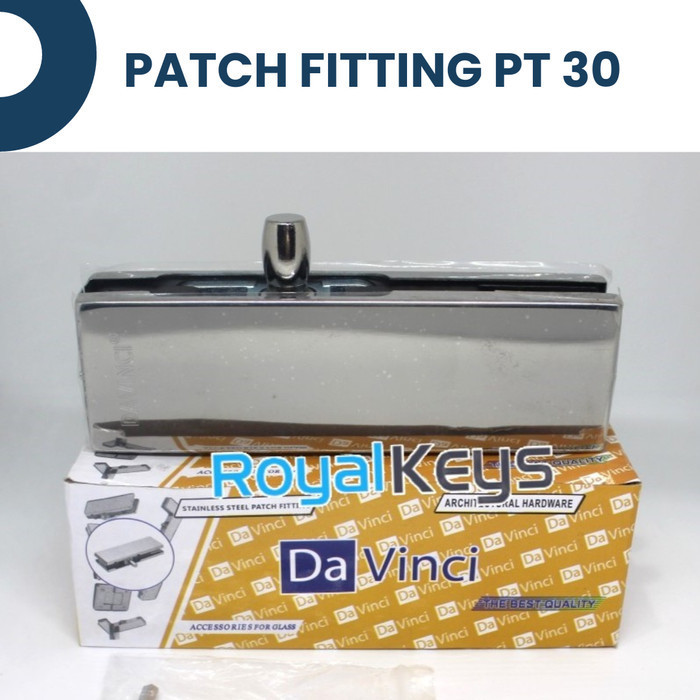 PATCH FITTING DAVINCI PT 30 PENJEPIT ENGSEL PINTU KACA ATAS