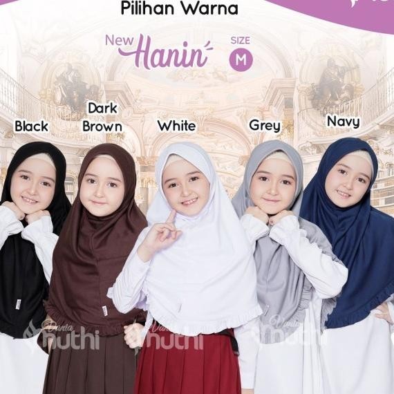 Kerudung Bergo Anak Hanin Vania Jilbab Putih Sekolah Tk Sd Smp Sma