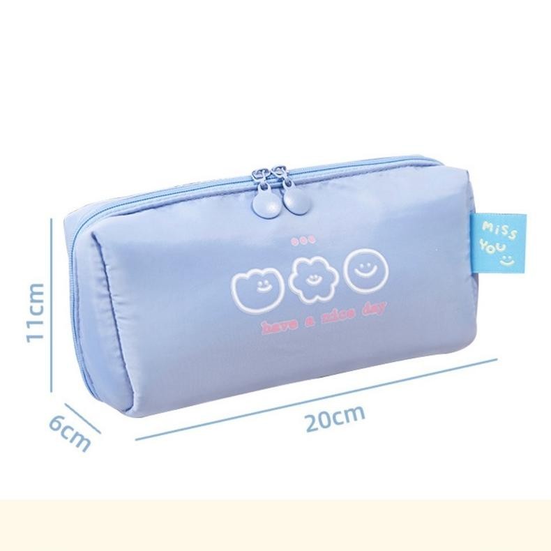 

uk-68 KENSHO Kotak Pensil Sleting Bahan Satin Velvet Warna Aesthetic Pastel / Pencil Case / Zipper Premium