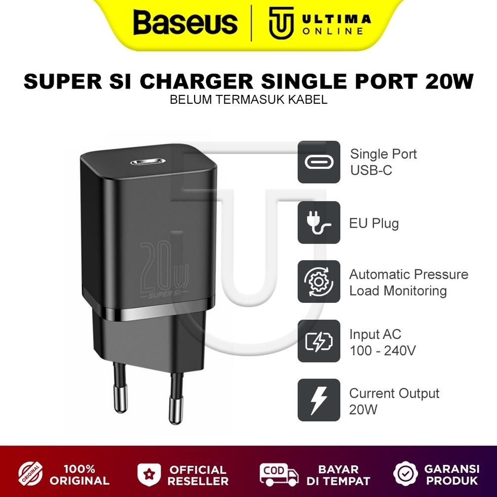 (PROMO) Baseus Adaptor Kepala Charger Type C Fast Charging PD 20W iPhone 11/12 Original