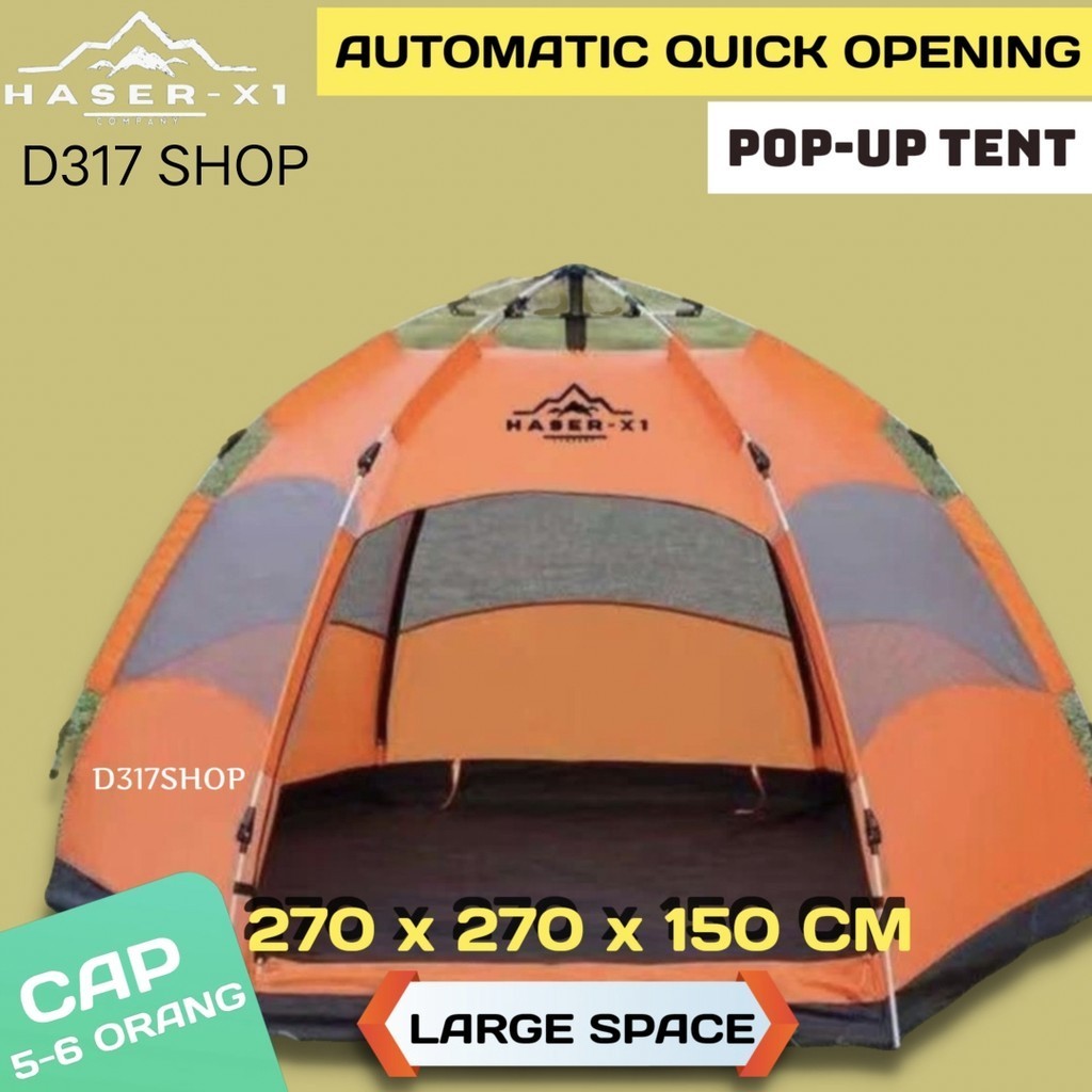 {DianShop} Tenda Otomatis/Popup Tent/Tenda Kapasitas 6 orang/Tenda Dome Besar Berkualitas