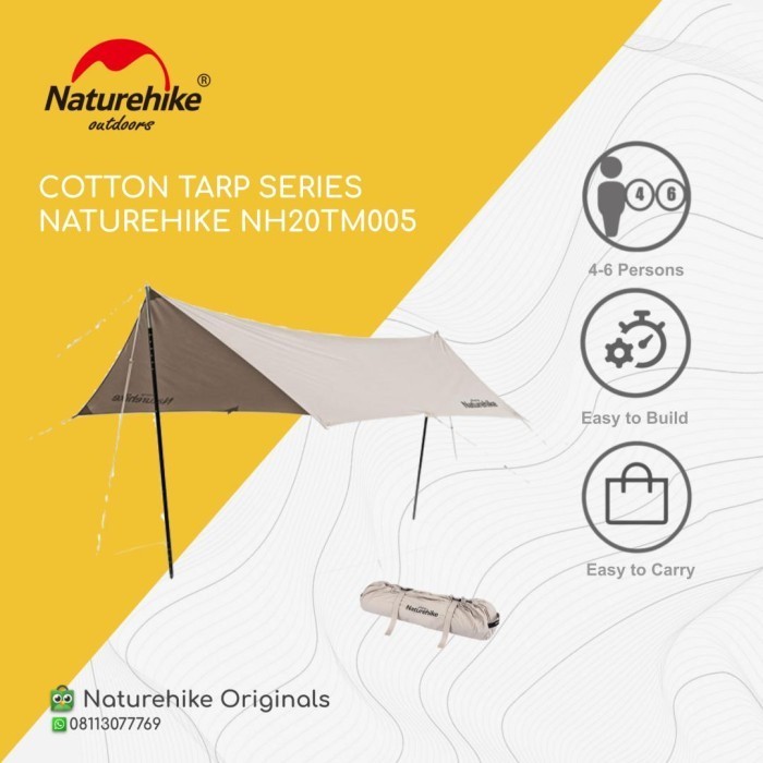 {DianShop} COTTON TARP SERIES NATUREHIKE NH20TM005 FLYSHEET SHELTER TENDA CAMPING - STRETCH 448X292 