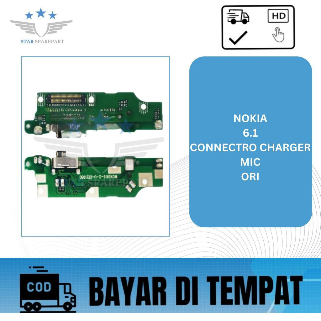 FLEXIBEL NOKIA 6.1 CONNECTOR CHARGER + MIC ORI