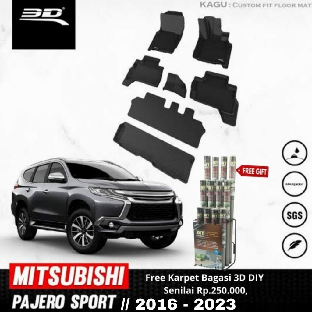 Karpet Mobil 3D Kagumat Mitsubishi Pajero Sport 2016-2020 Terbaik