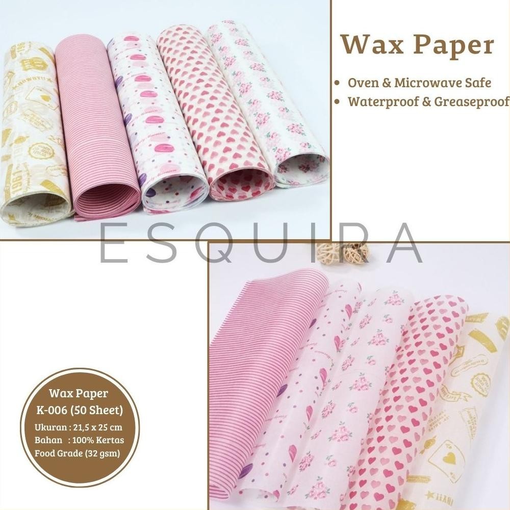 Wax Paper 50 Pcs / Korean Bento Cake Baking Paper /K-006