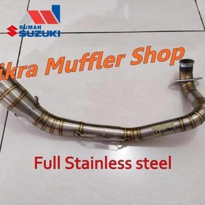 Leher header pipa knalpot racing Suzuki Skywave stainless steel