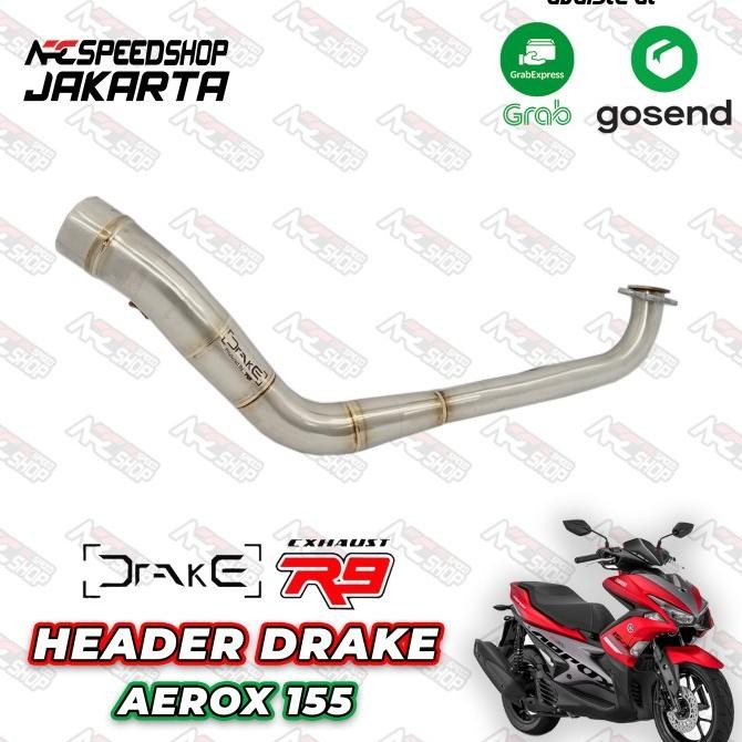 Header Knalpot R9 Drake Yamaha Aerox 155 Old Leher Knalpot R9