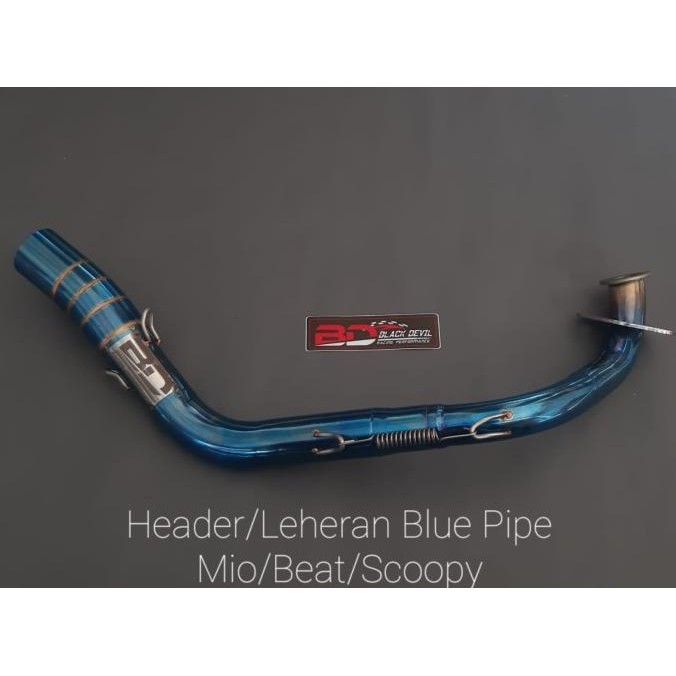 Header Leheran Scoopy Beat Mio Blue Pipe Black Devil
