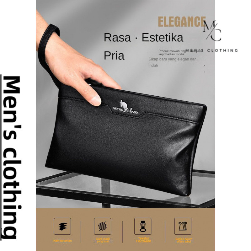 New Men's Clutch Clutch Soft Leather Briefcase Wallet Portable Bag