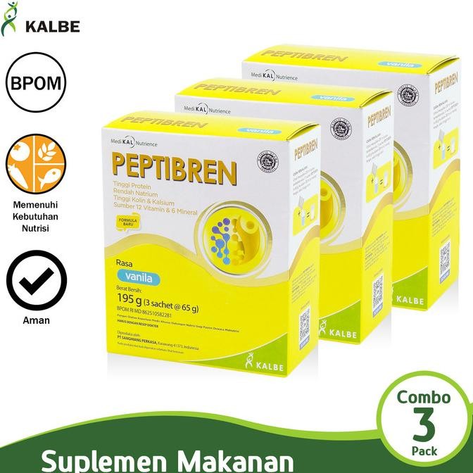 

KALBE Peptibren Vanila Susu Kesehatan COMBO 3 Pack CMB03-SAH