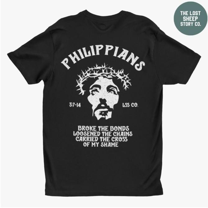 

Kaos Rohani Kristen Jesus Philippians 3:714 Retro Black