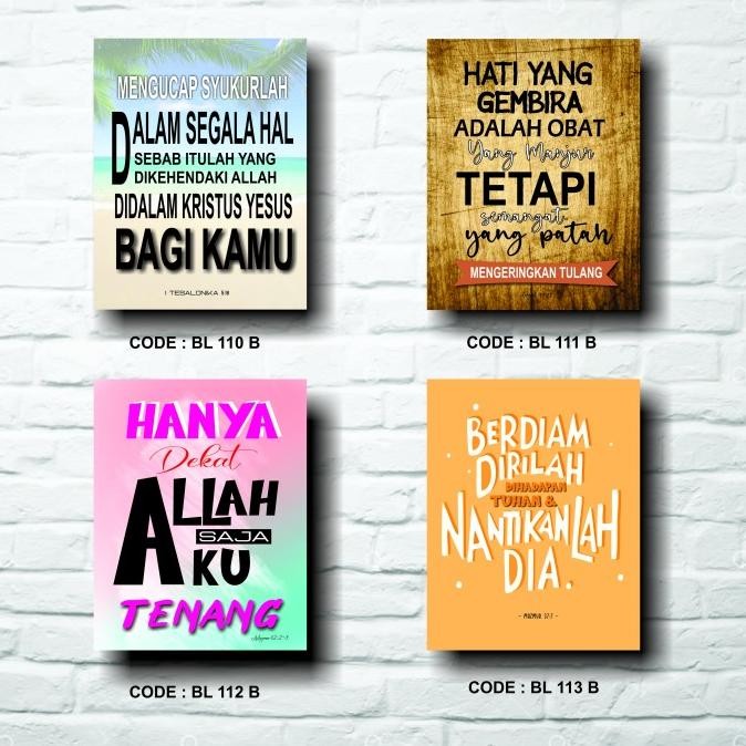 

Wall Decor Rohani Pajangan Dinding quotes Alkitab Kristen 30 x 40 cm