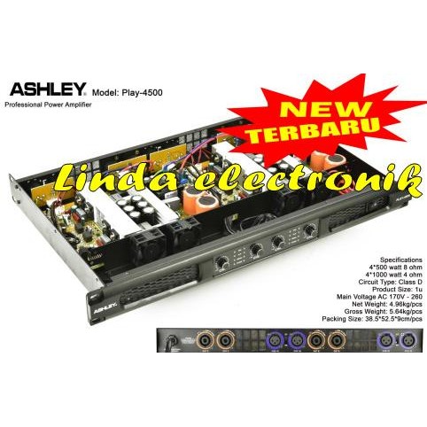 Power Ashley Play 4500 4 Channel Oryginal Class D Ashley Play4500