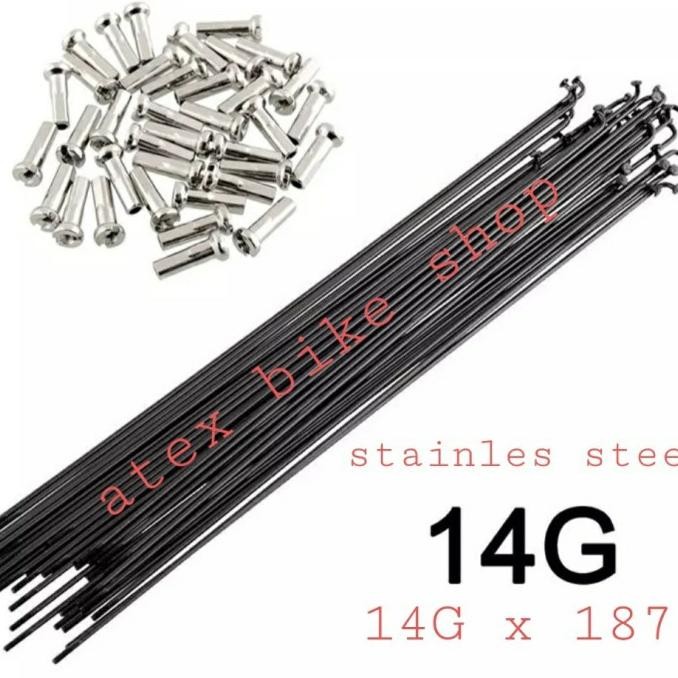 Jari jari sepeda 20 inch 14G x 187, Spoke 14G x 187 (36pcs+nepel)