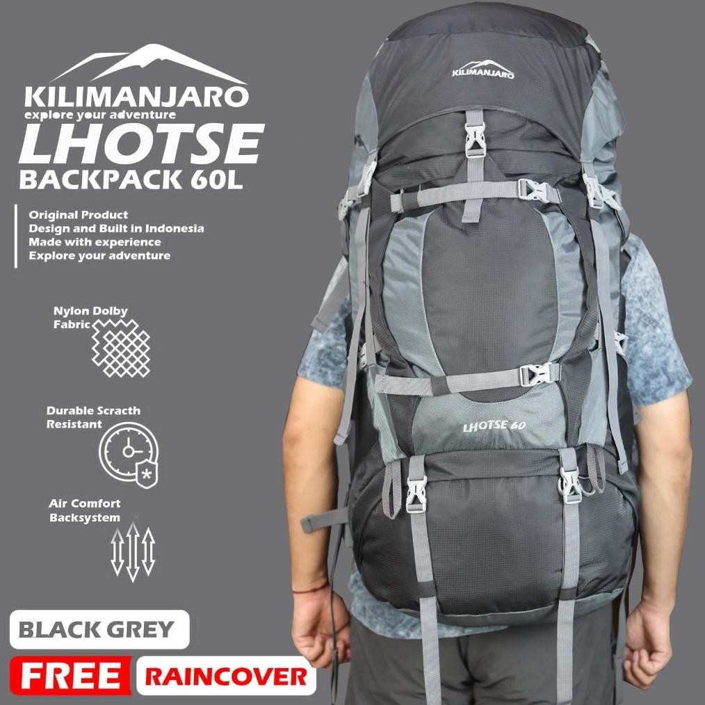 OP Tas Gunung Kilimanjaro Lhotse 60+5 L - Tas Ransel Kilimanjaro LHOTSE TERLARIS