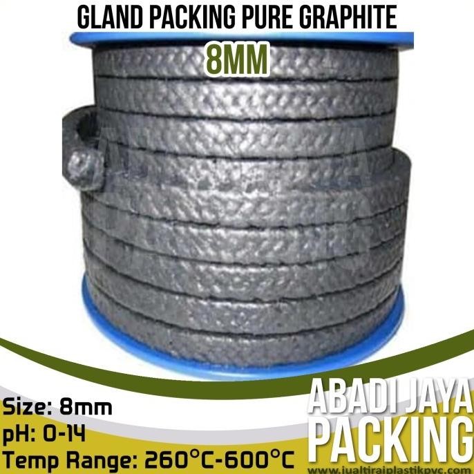 

gland packing pure graphite 8mm x 8mmn berkualitas