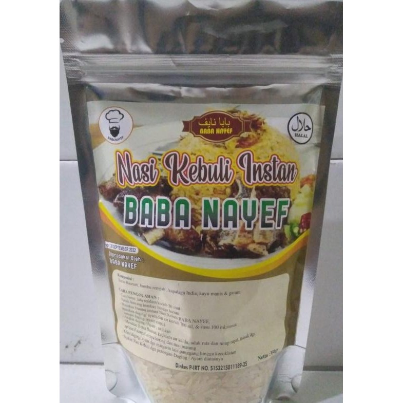 

Nasi Kebuli Instan Baba Nayef Beras Basmati Plus Bumbu