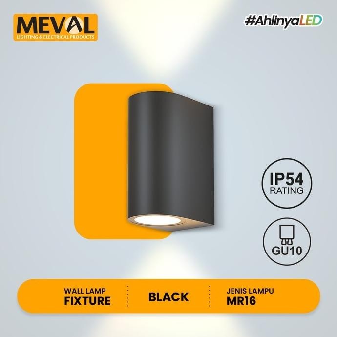 MEVAL Lampu Dinding Wall Lamp GU 10 - Hitam AWF-522