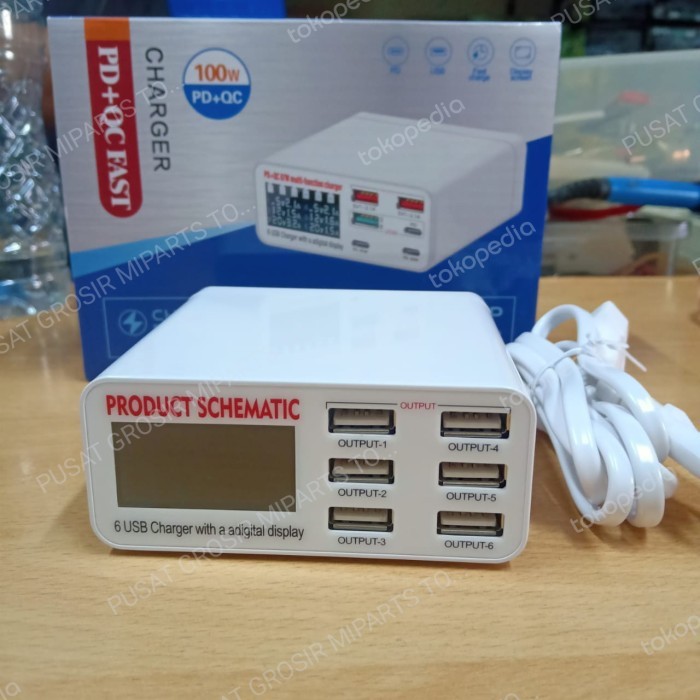 Vini Universal Travel Adaptor 6 Port Usb Fast Charging Wlx-899