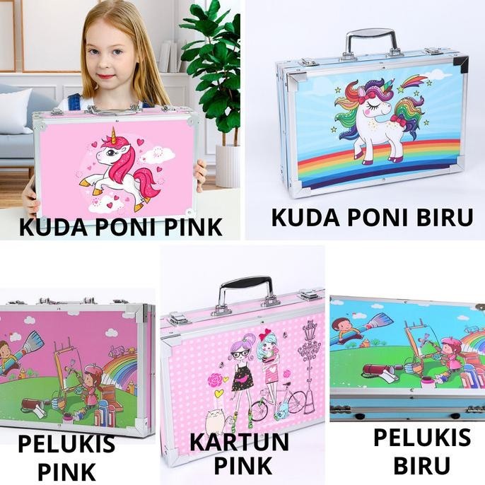 

Azalia Set Alat Lukis Anak 145Pcs Model Koper Jinjing Import Alat Menggambar