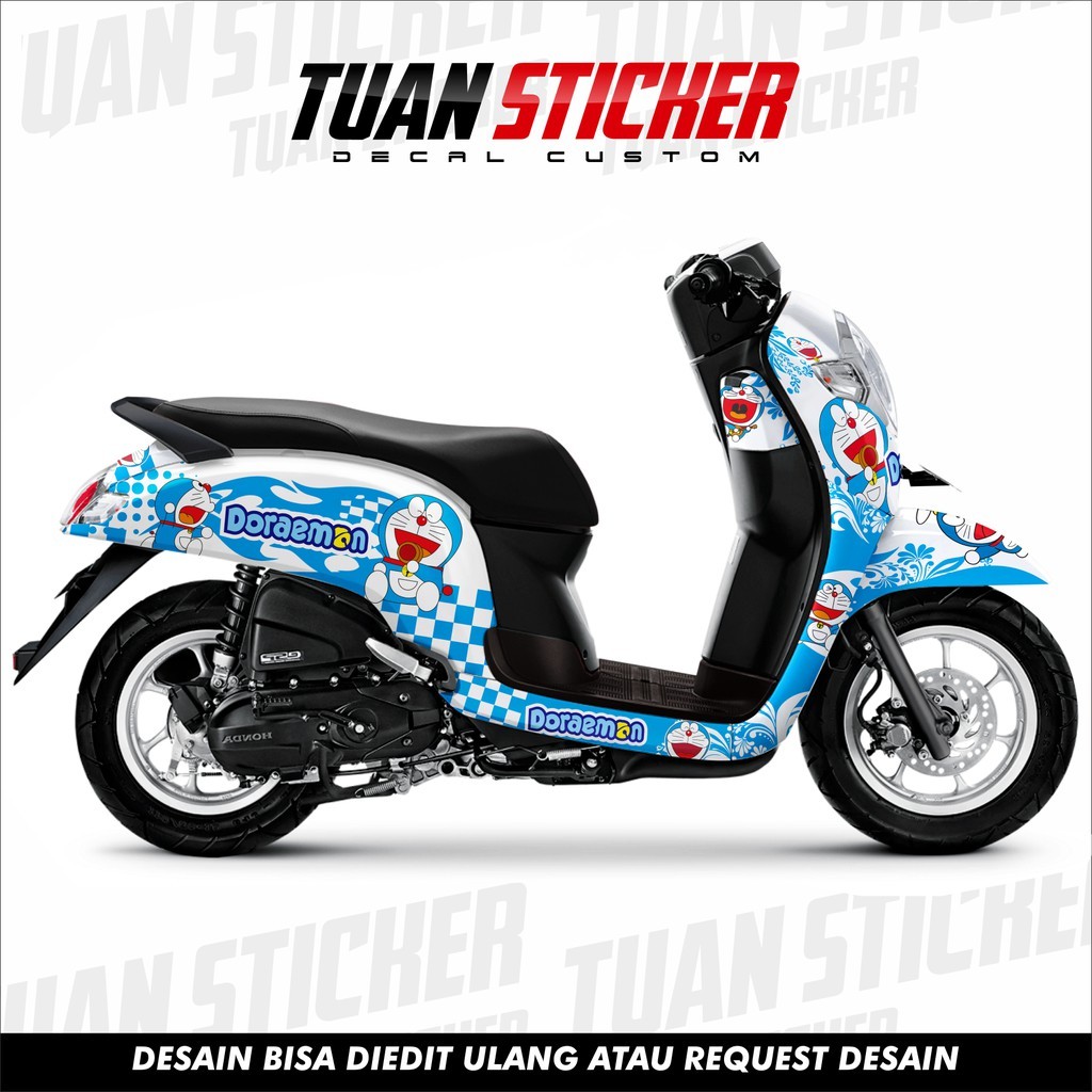Sticker Striping Decal Scoopy New, decal scoopy, cetak striping decal scoopy Scoopy putih doraemon