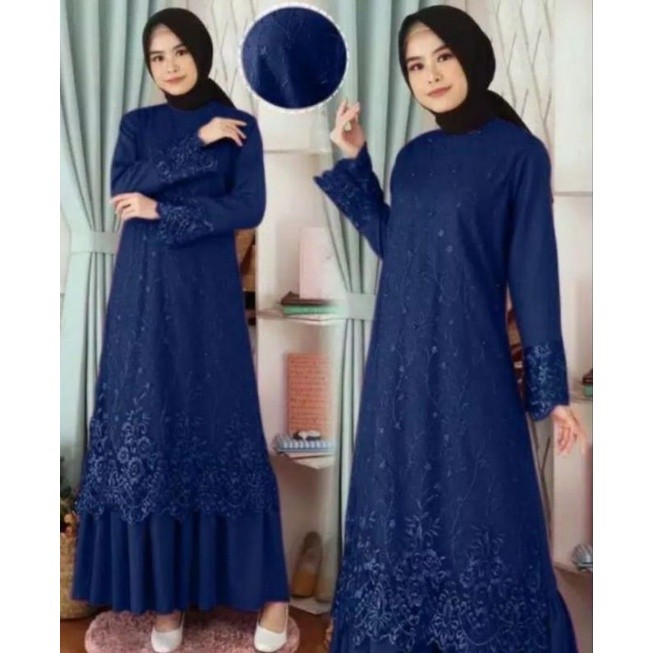 Gamis Wanita Terbaru 2024 Brokat Sysri Bumil Busui Dres Remaja Muslim Dress Pengajian Bahan Adem Gha