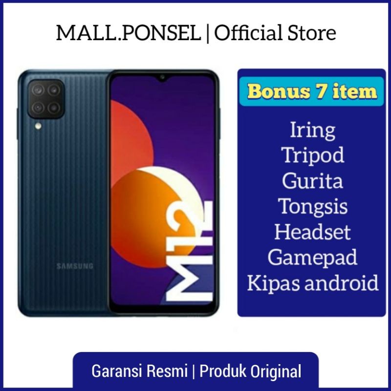 Samsung Galaxy M12 Ram 3GB/32GB + 4GB/64GB Garansi Resmi Samsung 1 Tahun