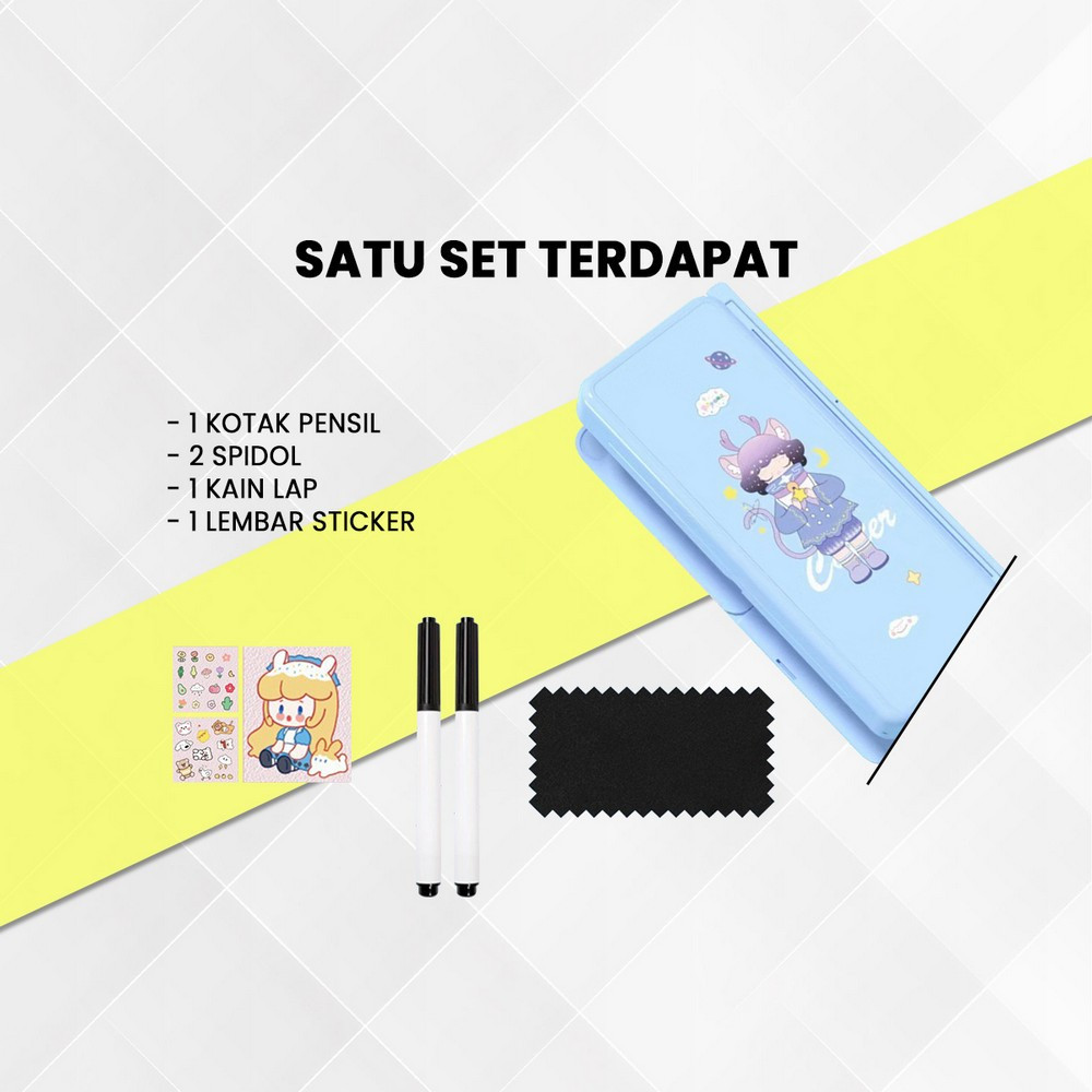

Z3Z TEMPAT PENSIL 2IN1 MULTIFUNGSI DENGAN TATAKAN BUKU DAN PAPAN TULIS PRAKTIS / KOTAK PENSIL LIPAT