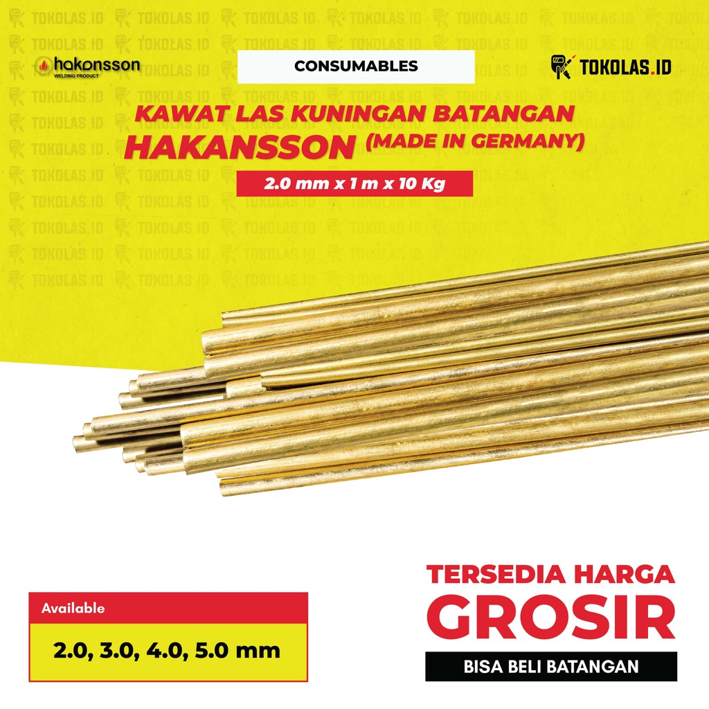 10 Kg Kawat Las Kuningan 5.0 mm Batangan Made in Germany Hakansson Copper Brass Rod CuZn