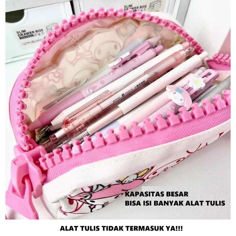 

bas-12 Tempat Pensil Kotak pensil Softcase kanvas Toy Story Sanrio My melody Pochacco resleting besar Murah