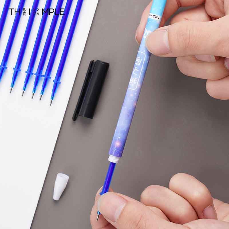 

0.5mm Refill Isi Ulang Pulpen Gel Bisa Dihapus Warna Hitam / Biru-THIMPLE