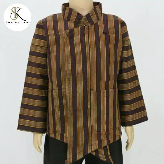 Baju sorjan lurik anak Laki Laki / pakaian adat khas jawa Laki laki