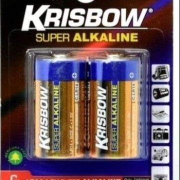 <<<<<] KRISBOW SIZE C LR14 1,5V ALKALINE BATERAI BATRE TYPE C LR14 KRISBOW