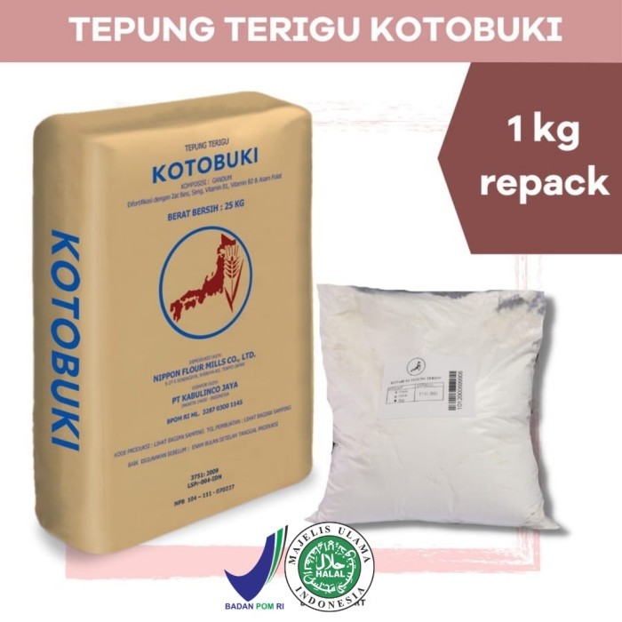 

Tepung Terigu Kotobuki Jepang Repack 1Kg