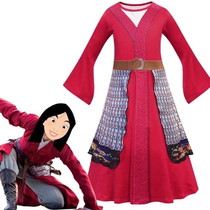 Kostum Mulan Disney Princess Murah Baju Pesta Pentas Kungfu Halloween