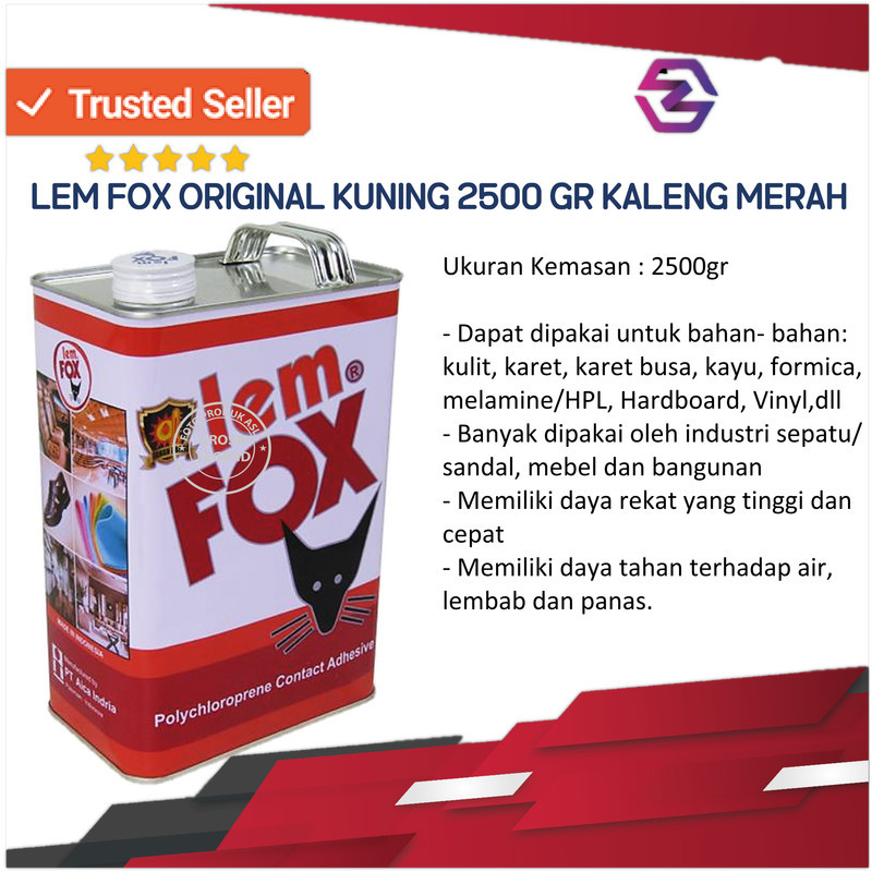 

Lem Fox original Kuning kemasan Kaleng Merah - 2500gr