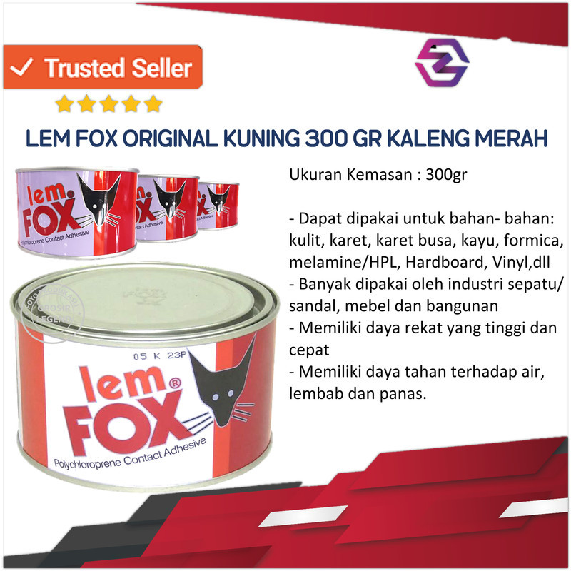 

Lem Fox original Kuning kemasan Kaleng Merah - 300gr