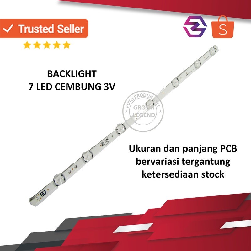 Lampu led backlight tv 7 kancing cembung
