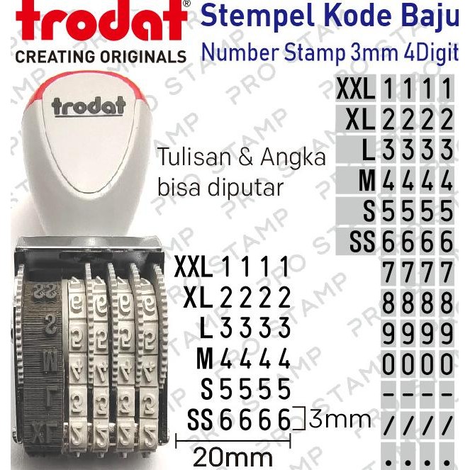 

New | Bagus Stempel Kode Label Baju / Angka 3Mm 4 Digit