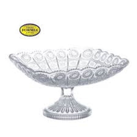 Formia Piring / Mangkok Kaki Segi Dalam / Tempat Buah Kristal 28Cm