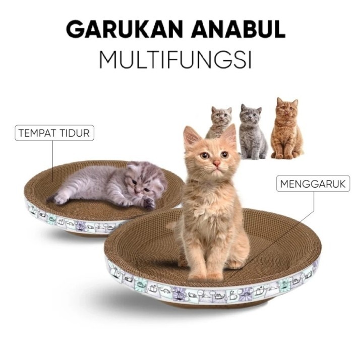 Badgecat Scratcher Box Cakar Model Bulat Untuk Kucing - Garukan Kucing Cat Scratcher Cakaran Kucing
