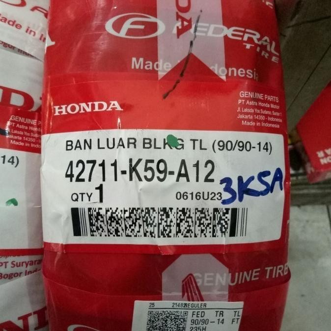 Ban Luar Motor Vario 125 Original Honda Sepasang Depan Belakang Tubles