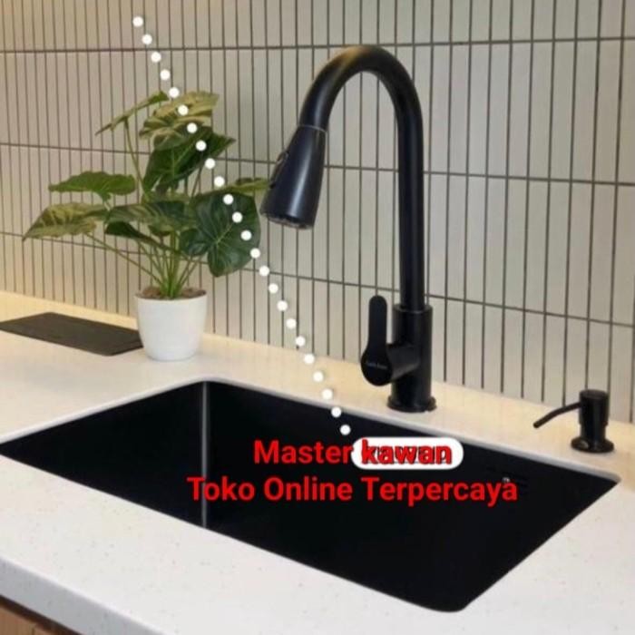 Paket Kitchen Sink Inobe 6045 Black Tirisan Tarik /Sink Inobe 6045 Hitam