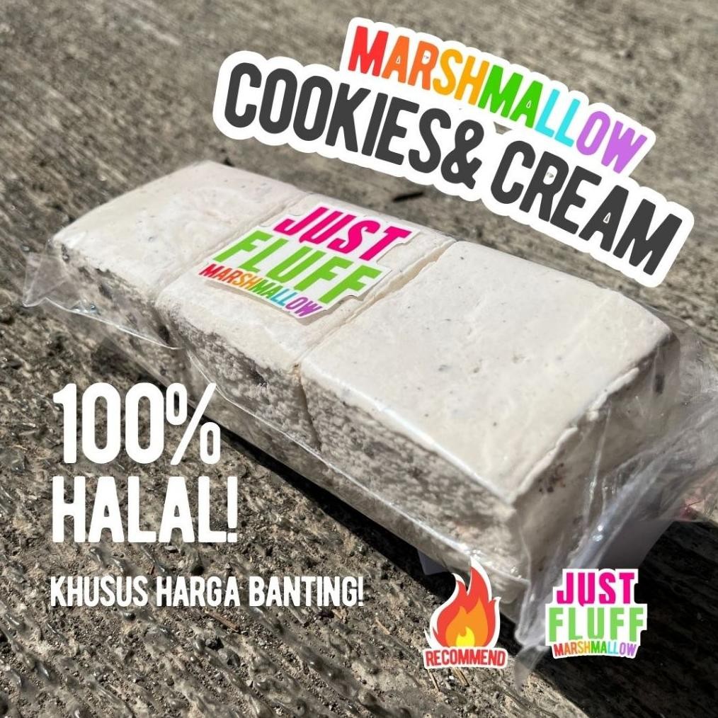 

Marshmallow JustFluff Cookies & Cream [3KOTAK] [Halal] Gourmet Marshmallow JustFluff