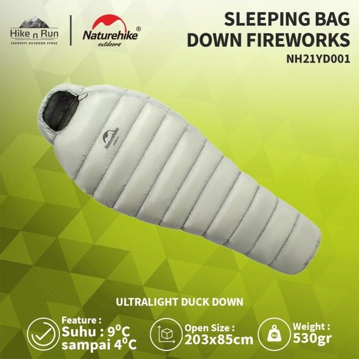 {DianShop} Sleeping Bag Down Naturehike NH21YD001 Fireworks Mummy Ultralight SB Limited