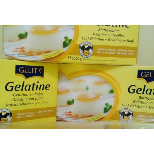 

Gelatine Gelita "20"Lembar (Halal) + "3"Lembar Bonus