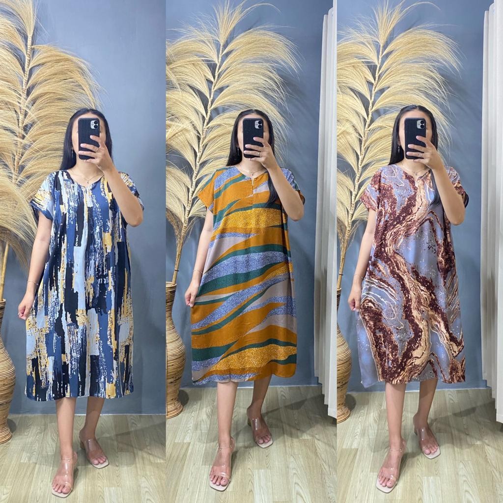Daster Wanita Terbaru 2024 Fashion Ibu2 Menyusui Jumbo Dress Remaja Kekinian Sexy Dres Dstr Selutut 