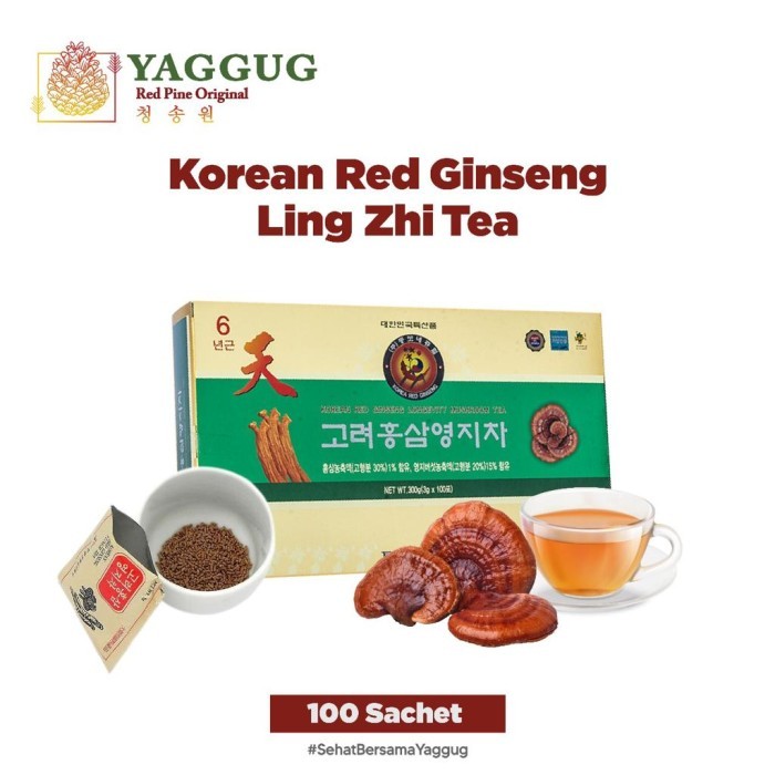 

Teh Red Ginseng Korea + Teh Ling Zhi, Made in Korea. isi 100 Sachet