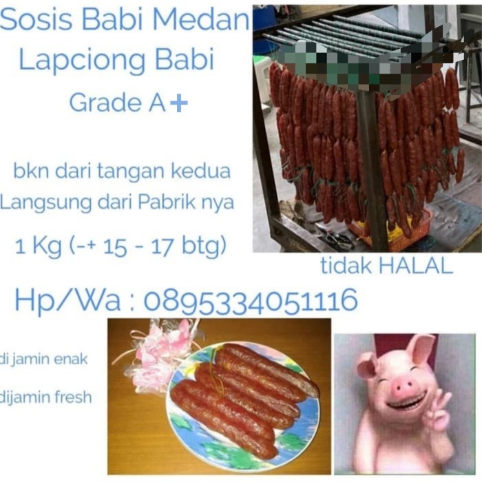 

Sosis Babi/Lapchiong 1 kg asli Medan Grade A plus paling murah , ready